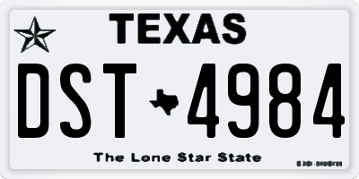 TX license plate DST4984