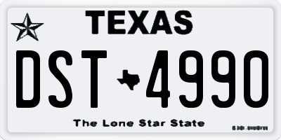 TX license plate DST4990