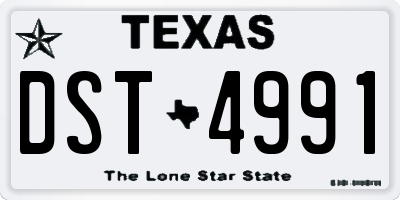 TX license plate DST4991