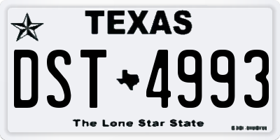 TX license plate DST4993
