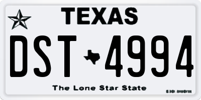 TX license plate DST4994
