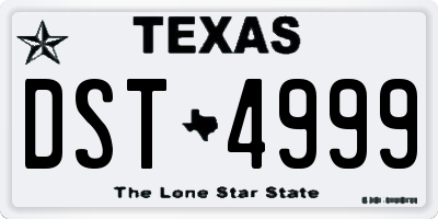 TX license plate DST4999