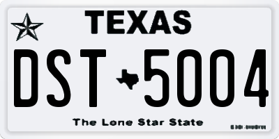 TX license plate DST5004
