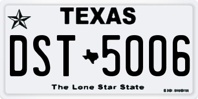 TX license plate DST5006