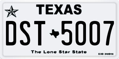 TX license plate DST5007