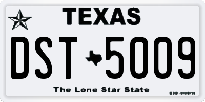 TX license plate DST5009