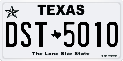 TX license plate DST5010