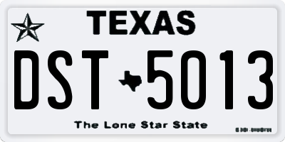 TX license plate DST5013