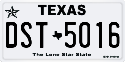 TX license plate DST5016