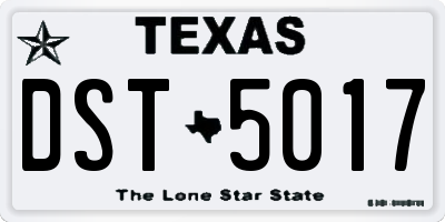 TX license plate DST5017