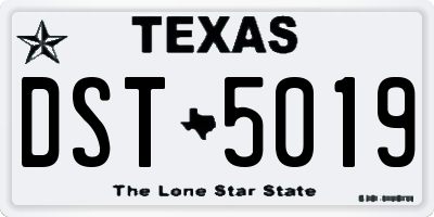 TX license plate DST5019