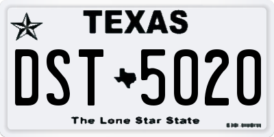 TX license plate DST5020