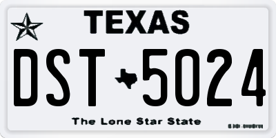 TX license plate DST5024