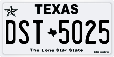 TX license plate DST5025