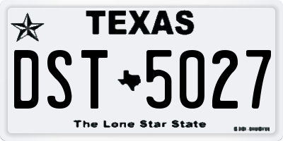 TX license plate DST5027