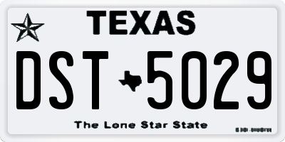 TX license plate DST5029