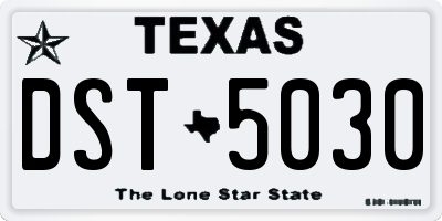 TX license plate DST5030