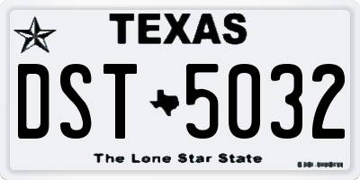 TX license plate DST5032