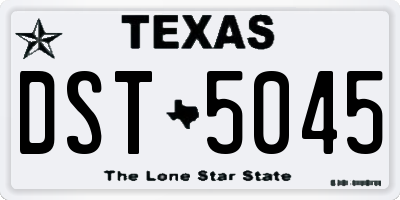 TX license plate DST5045
