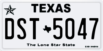 TX license plate DST5047