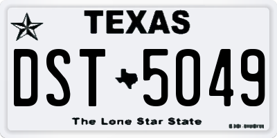 TX license plate DST5049