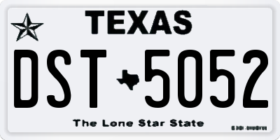 TX license plate DST5052