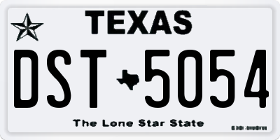TX license plate DST5054