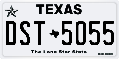 TX license plate DST5055