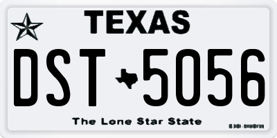TX license plate DST5056