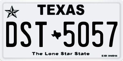 TX license plate DST5057