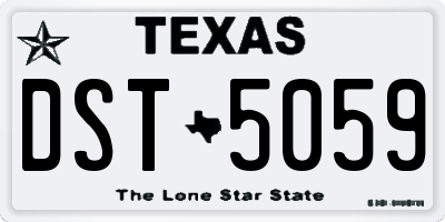 TX license plate DST5059