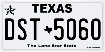 TX license plate DST5060