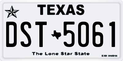 TX license plate DST5061