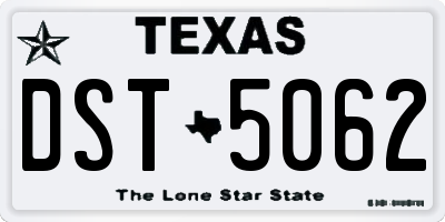 TX license plate DST5062