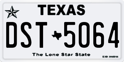 TX license plate DST5064