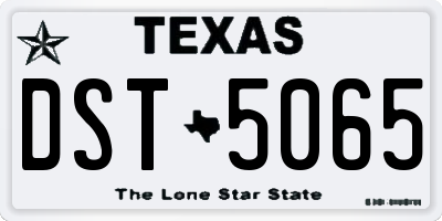 TX license plate DST5065