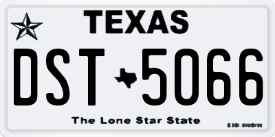 TX license plate DST5066