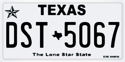 TX license plate DST5067