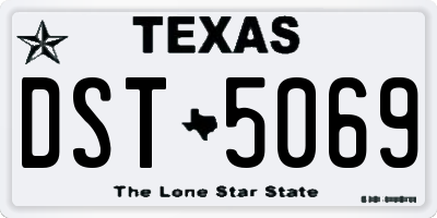 TX license plate DST5069