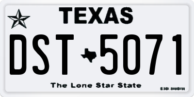TX license plate DST5071