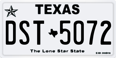 TX license plate DST5072