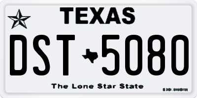 TX license plate DST5080