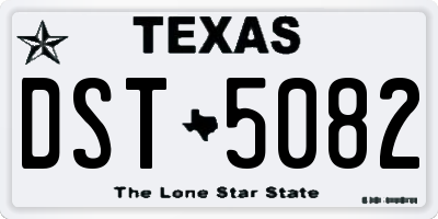 TX license plate DST5082