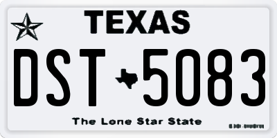 TX license plate DST5083
