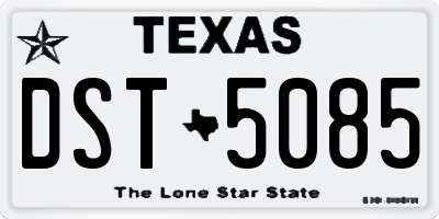 TX license plate DST5085