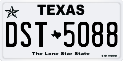 TX license plate DST5088