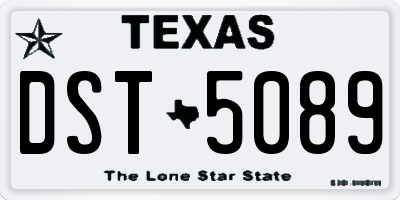 TX license plate DST5089