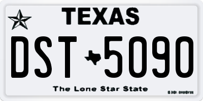 TX license plate DST5090