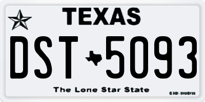 TX license plate DST5093