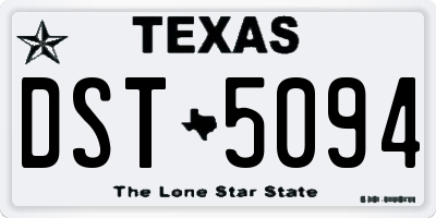 TX license plate DST5094